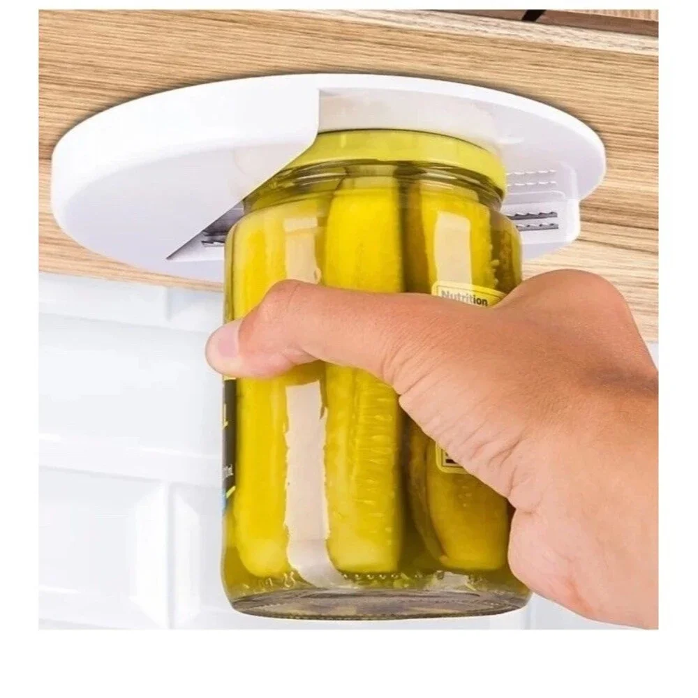 Jar Opener for Weak Hands Seniors w/ Arthritis Under Cabinet Lid Opener